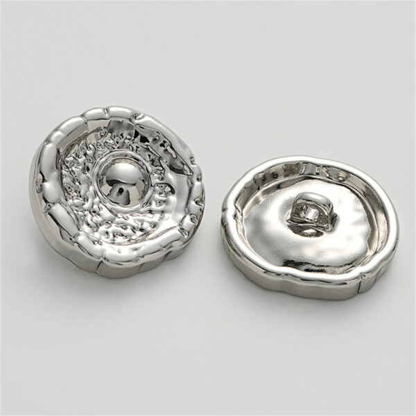 Retro and High-End Concave Irregular Metal Shank Button 5pcs - Image 3