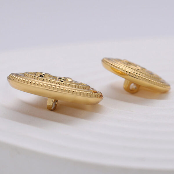 Golden Anchor Pattern Fashion Metal Round Button 10pcs - Image 3