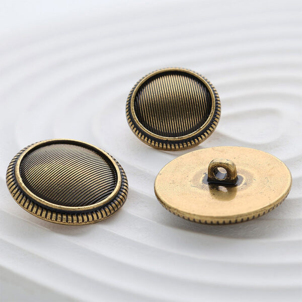 15-22mm Vintage Striped Lace Double-Sided Metal Button 10pcs - Image 2