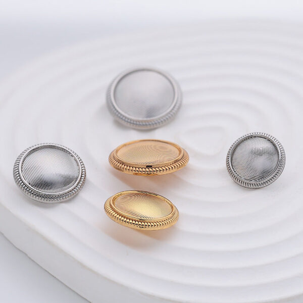 15-22mm Vintage Striped Lace Double-Sided Metal Button 10pcs - Image 4
