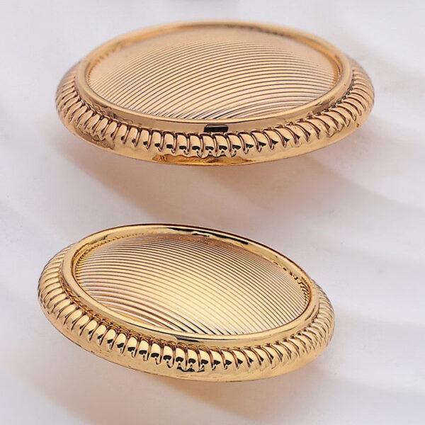 15-22mm Vintage Striped Lace Double-Sided Metal Button 10pcs - Image 5