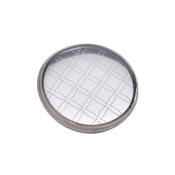 20mm Silver Round Rainbow Checkered Metal Button 5pcs
