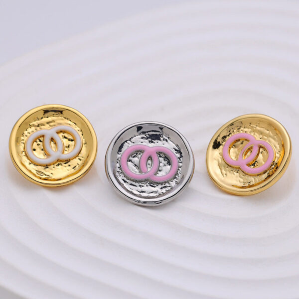 18-20mm Fashion Women's Metal Button Double Circle 10pcs