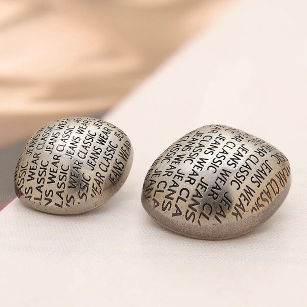 Vintage Stone Antique Silver Gold Decorative Metal Buttons 6pcs - Image 4