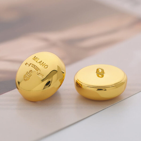 Shiny Gold Round Mushroom MILANO Decoration Metal Button 5PCS - Image 4