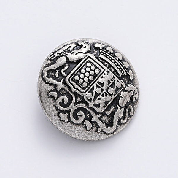 14.5mm Vintage Gold and Silver Double Lion Decorative Metal Button 6pcs - Image 2