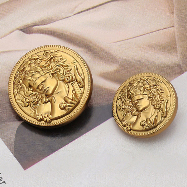 18-23mm Vintage Round Metal Button Elegant Beauty 8pcs - Image 3