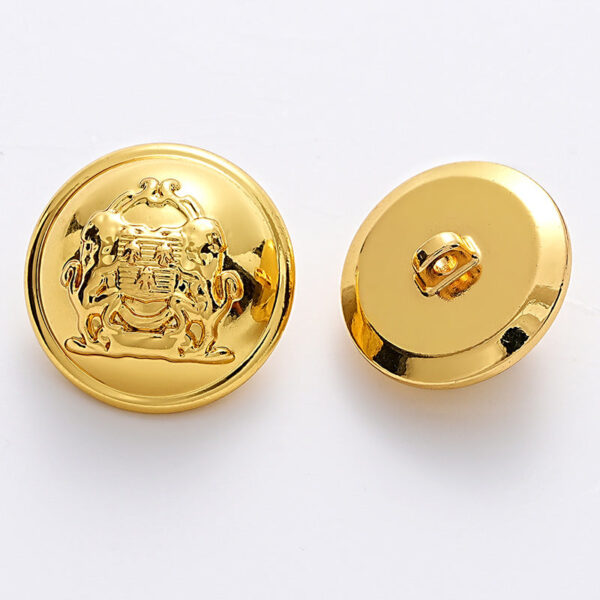 French British College Double Lion Metal Button with Handle 5pcs - Image 2