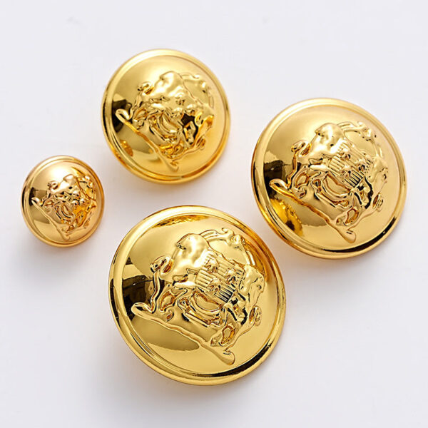 French British College Double Lion Metal Button with Handle 5pcs - Image 5