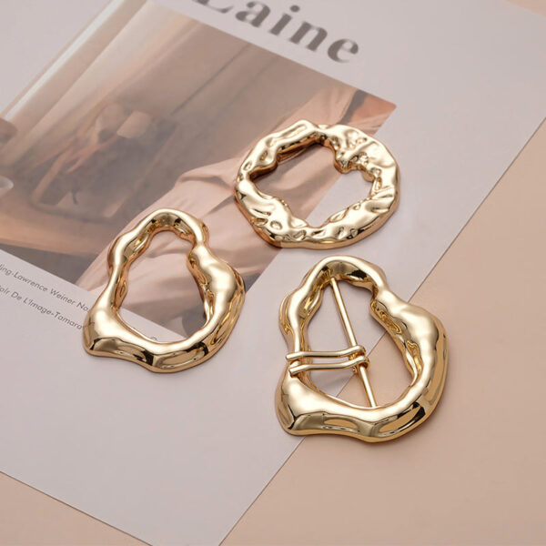 Irregular Rectangular Metal Alloy Adjustment Buckle 3pcs - Image 2