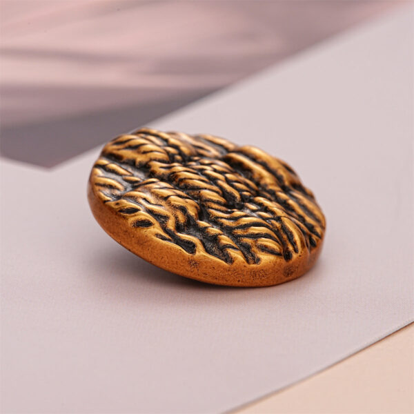 Retro Vertical and Horizontal Striped Texture Round Metal Button 10pcs - Image 4