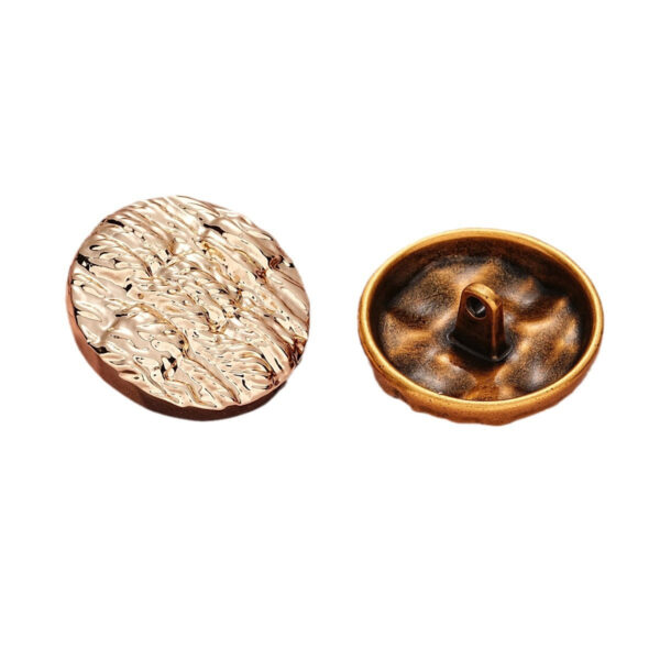Retro Vertical and Horizontal Striped Texture Round Metal Button 10pcs - Image 2