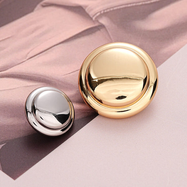 Hollow-Backed Golden Silver Round Hat-Shaped Metal Button 5pcs - Image 4