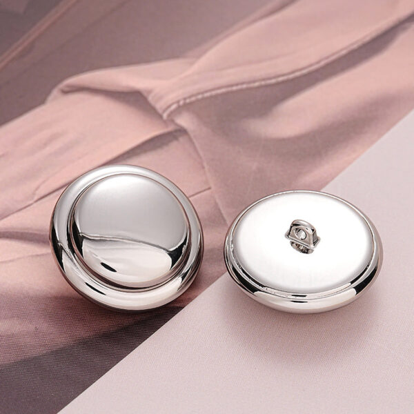 Hollow-Backed Golden Silver Round Hat-Shaped Metal Button 5pcs - Image 2