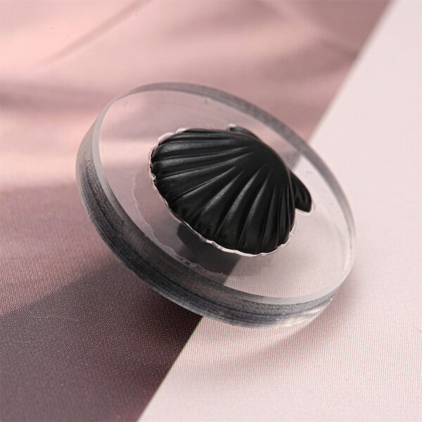 18mm Round Gold Pink Black Metal Shell & Acrylic Button 5pcs - Image 3