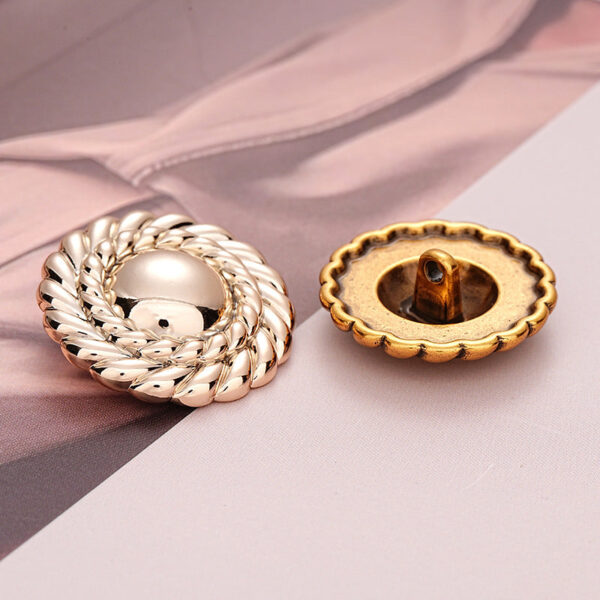 Retro Gold Simple Round Metal Button with Handle 6pcs - Image 3