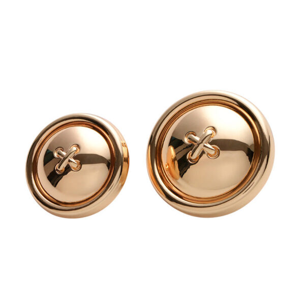 British Style Simple Back-Sealed Hollow Metal Button 5pcs - Image 3
