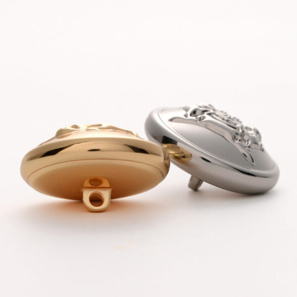 15-22mm Hollow Shiny Gold Silver Metal Button with Handle 6pcs - Image 4