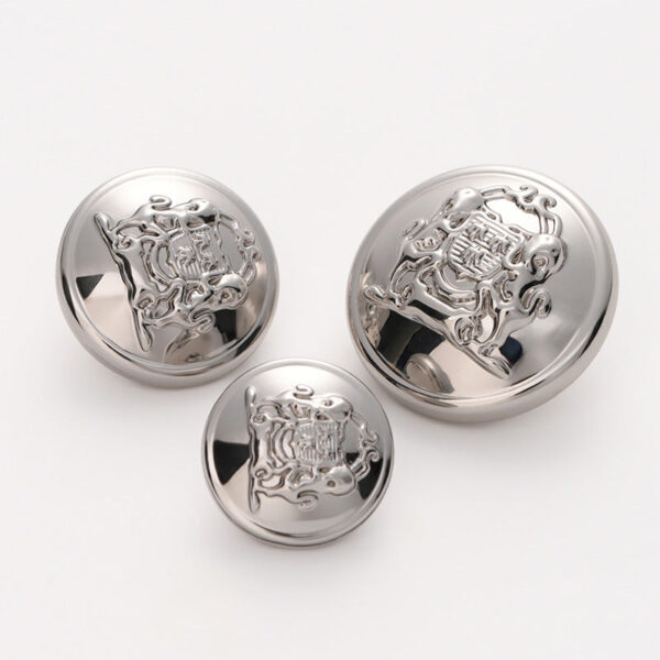 15-22mm Hollow Shiny Gold Silver Metal Button with Handle 6pcs - Image 3