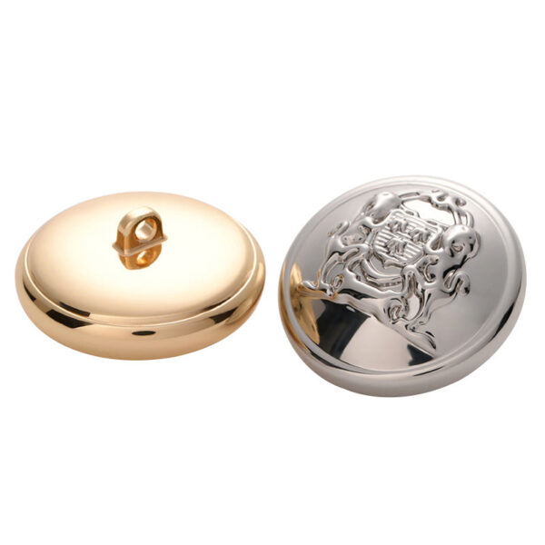 15-22mm Hollow Shiny Gold Silver Metal Button with Handle 6pcs - Image 2