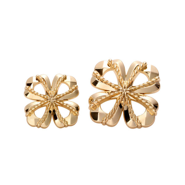 Knotted Hollow Gold Chrome Metal Sewing Shank Button 10pcs - Image 3