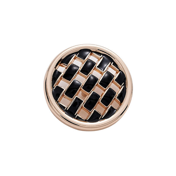 Pink and Black Woven Grid Oiled Metal Clothing Button 5pcs - Image 5