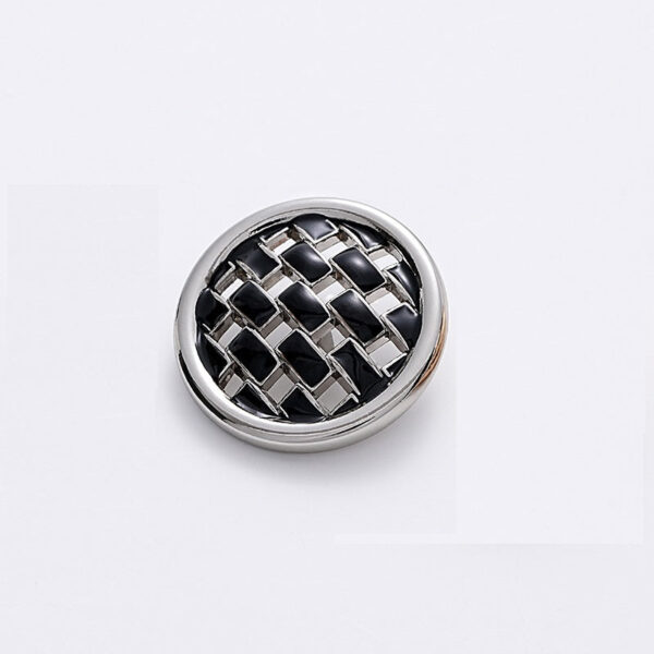 Pink and Black Woven Grid Oiled Metal Clothing Button 5pcs - Image 6