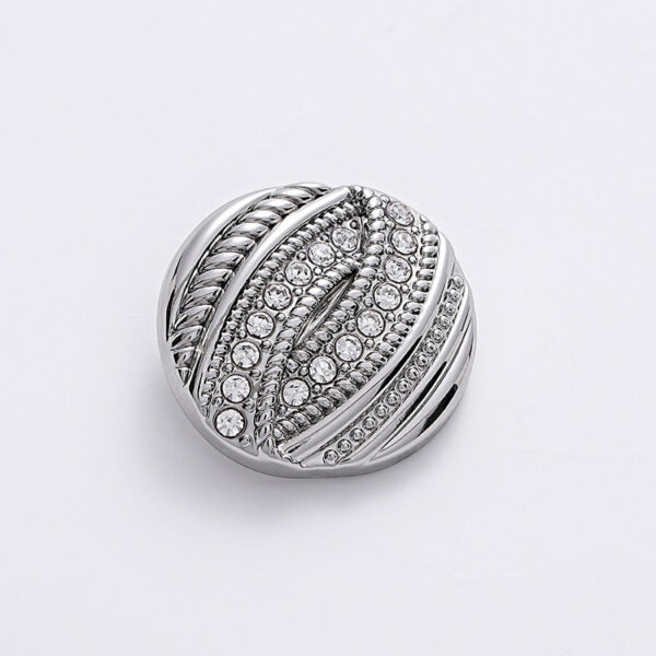 Threaded Diamond Gold Silver Metal Round Shank Button 6pcs - Image 4