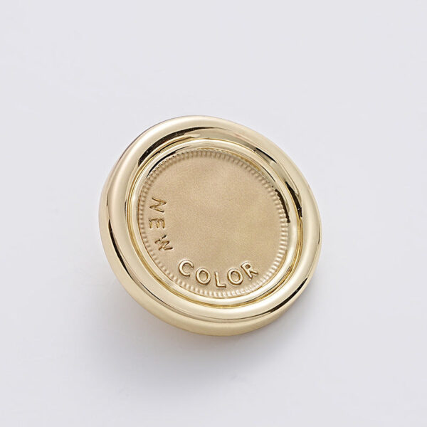 Simple Two-Tone Round Metal Sewing Button with Handle 5PCS - Image 2