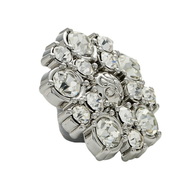 Retro Enameled Fully Diamond-Inlaid Metal Button with Handle 5pcs - Image 2