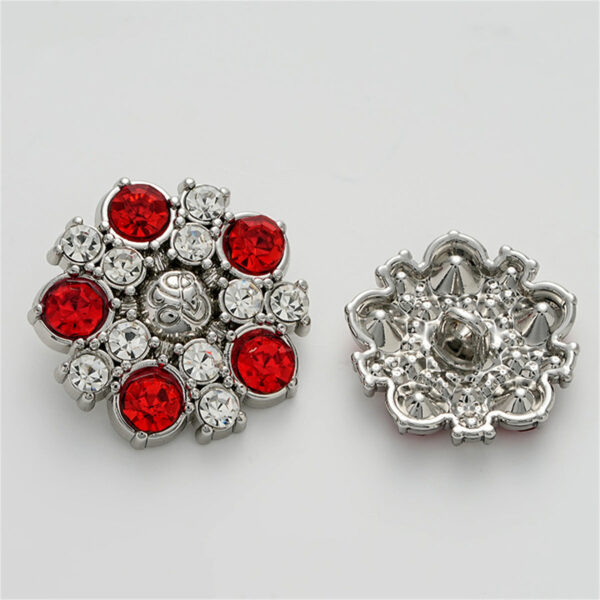 Retro Enameled Fully Diamond-Inlaid Metal Button with Handle 5pcs - Image 6