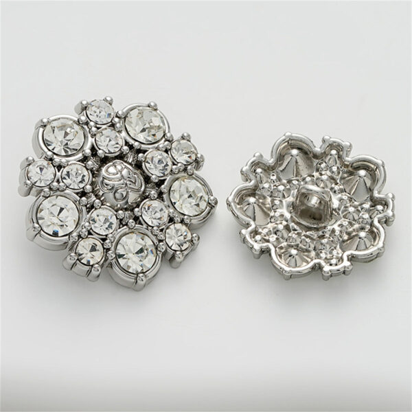 Retro Enameled Fully Diamond-Inlaid Metal Button with Handle 5pcs - Image 5
