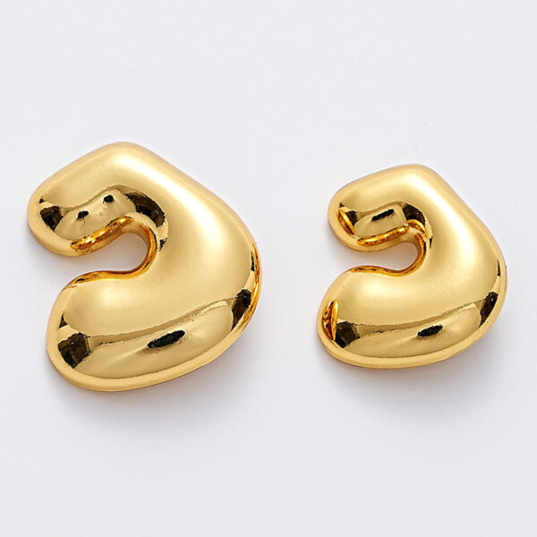 Irregular C-Shaped Gold Silver Sewing Metal Shank Button 6pcs - Image 3