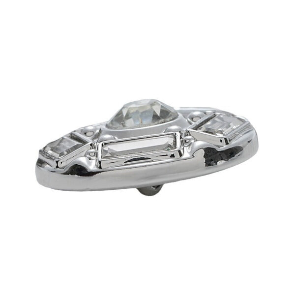 Fully Diamond Five-Pointed Star Silver Metal Button 6pcs - Image 3