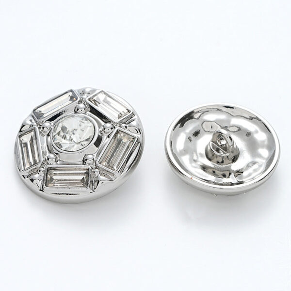 Fully Diamond Five-Pointed Star Silver Metal Button 6pcs - Image 2