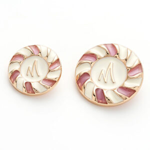 M-Letter Enamel Decorated Rose Gold Metal Buttons with Handle 6pcs
