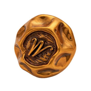 Retro Irregular M Letter Decorative Metal Button 5pcs