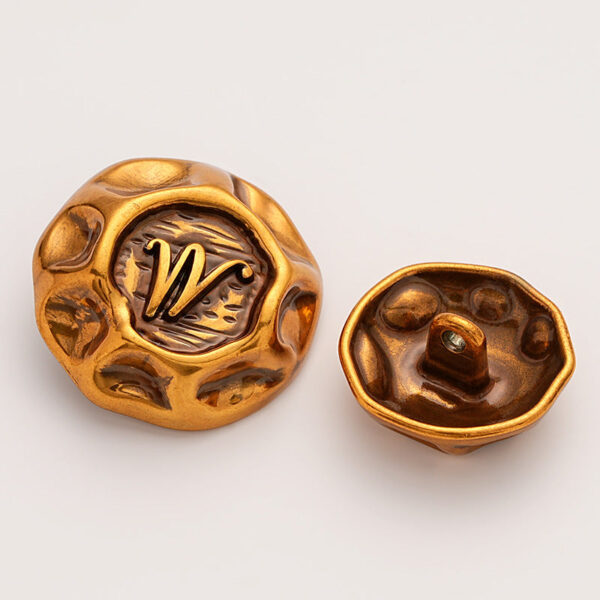 Retro Irregular M Letter Decorative Metal Button 5pcs - Image 5