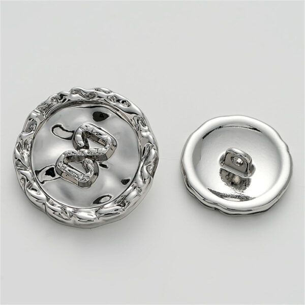 Concave Wrinkled Number 8 Irregular Decorative Metal Button 5pcs - Image 5