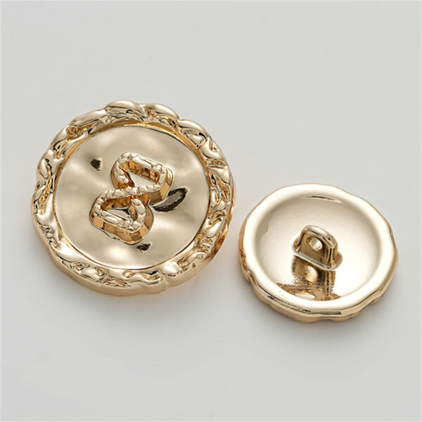 Concave Wrinkled Number 8 Irregular Decorative Metal Button 5pcs - Image 4