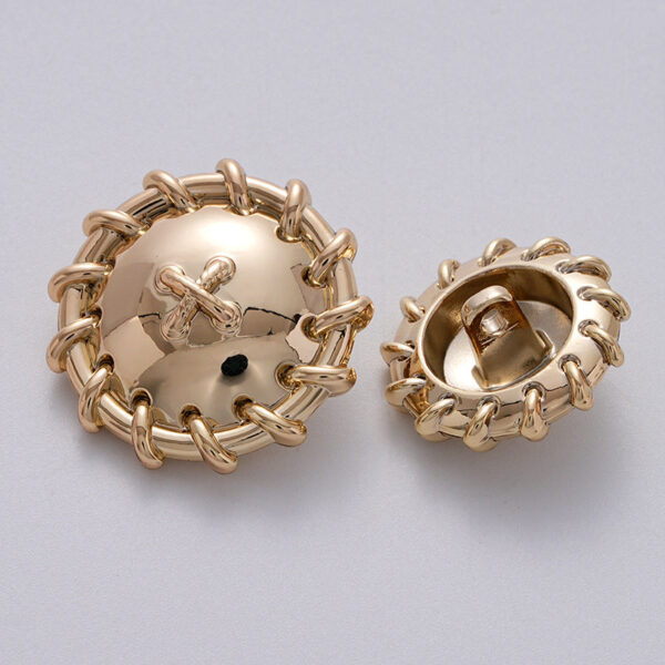 Retro Korean Style Woven Pattern Personality Metal Button 5pcs - Image 5