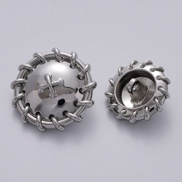 Retro Korean Style Woven Pattern Personality Metal Button 5pcs - Image 4