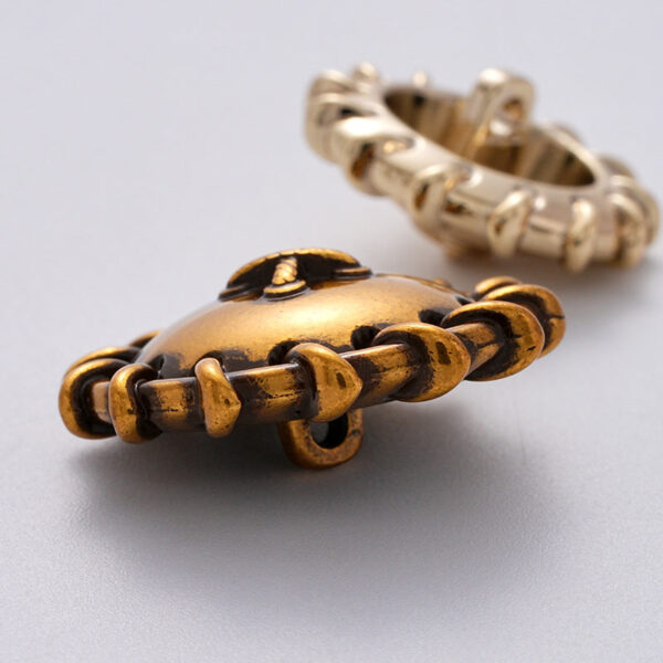 Retro Korean Style Woven Pattern Personality Metal Button 5pcs - Image 2