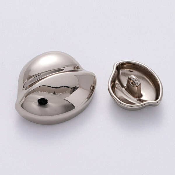 Golden Silver Irregular Clam Shell-Shaped Metal Button 5pcs - Image 5
