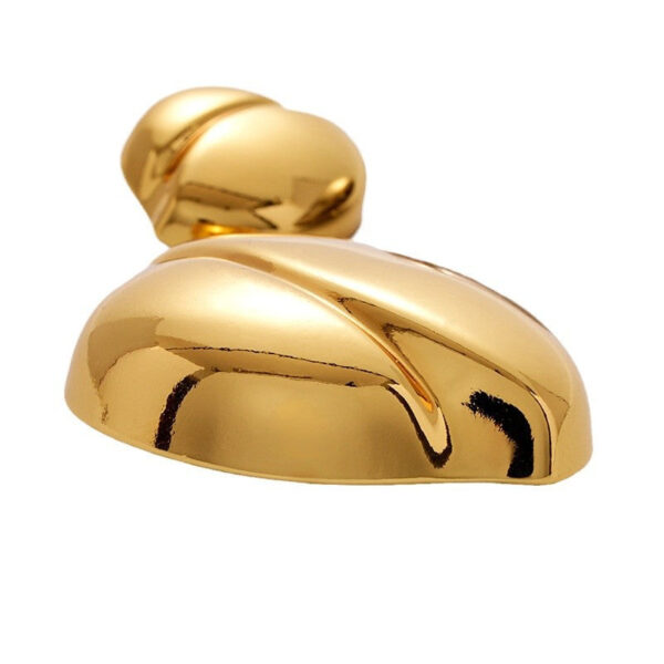 Golden Silver Irregular Clam Shell-Shaped Metal Button 5pcs - Image 3