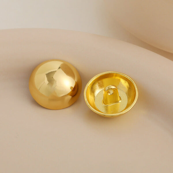 12-20mm Glossy Golden High-Foot Mushroom Metal Button 10pcs - Image 2