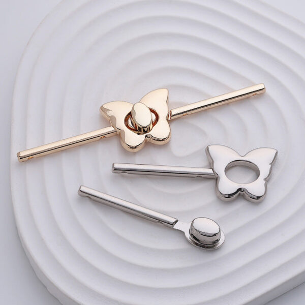 Chinese Style Metal Butterfly Frog Knot Decorative Buckle 3pcs - Image 3