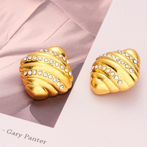 23mm Fashion Croissant Diamond-Inlaid Metal Button 5pcs - Image 3