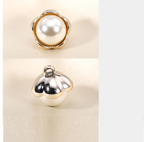 9-21mm Plastic Electroplated Flower Pearl Buttons 30pcs - Image 4