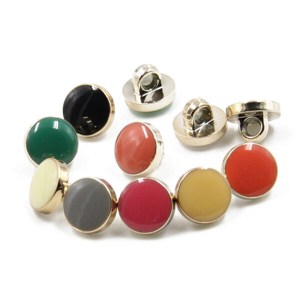 10mm Polka Dot Multicolored Epoxy Resin Shank Buttons 70 Pack - Image 2
